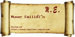 Muser Emilián névjegykártya